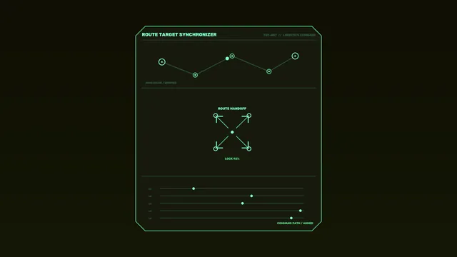 Neon route synchronizer interface diagram — free 3840x2160 4K wallpaper image