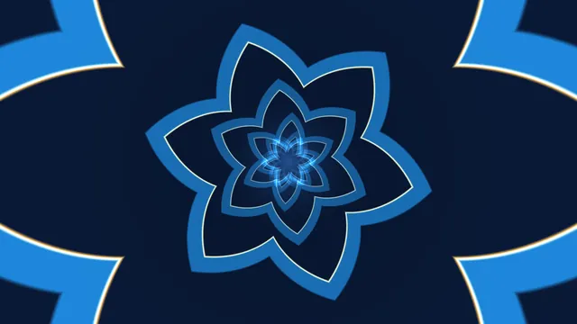 Blue geometric floral rings on a navy field — free 3840x2160 4K wallpaper image