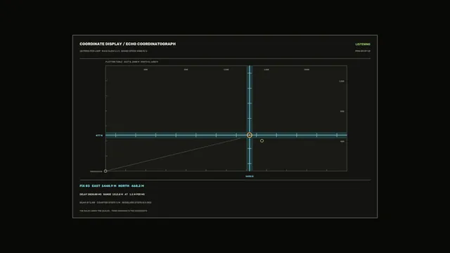 Coordinate display with cyan crosshair geometry — free 3840x2160 4K wallpaper image