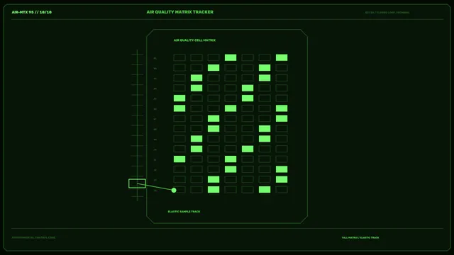 Neon green air quality matrix interface — free 3840x2160 4K wallpaper image