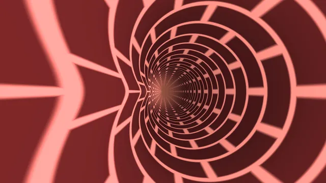Coral concentric tunnel on a dark red field — free 3840x2160 4K wallpaper image