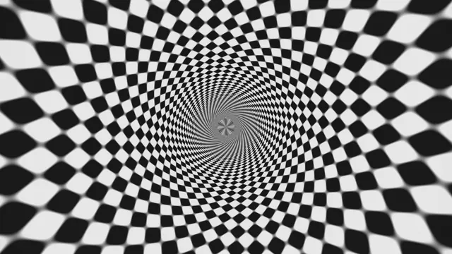 Monochrome checkerboard spiral vortex — free 3840x2160 4K wallpaper image
