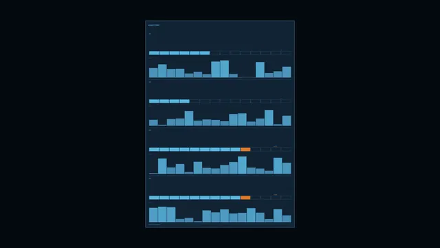 Dark blue dashboard with cyan bar charts — free 3840x2160 4K wallpaper image