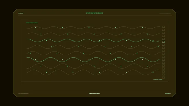Neon Waveform Console on an Olive Grid — free 3840x2160 4K wallpaper image