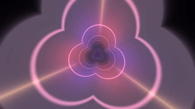 Nested neon clover geometry in violet light — free 3840x2160 4K wallpaper image