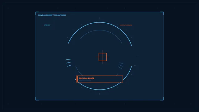 Critical Error Orbital Interface in Blue and Orange — free 3840x2160 4K wallpaper image
