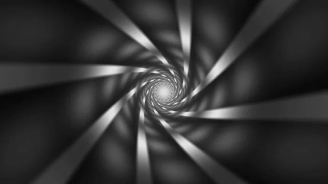 Monochrome radial spiral with converging beams — free 3840x2160 4K wallpaper image