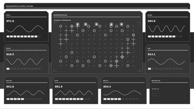 Dark technical reticle monitoring interface — free 3840x2160 4K wallpaper image