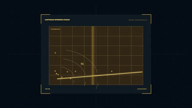 Cartesian inference radar with amber grid geometry — free 3840x2160 4K wallpaper image