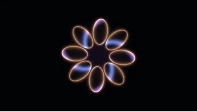 Radial neon petal geometry on black — free 3840x2160 4K wallpaper image