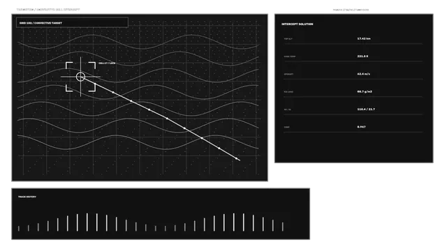 Monochrome orbital trajectory interface — free 3840x2160 4K wallpaper image