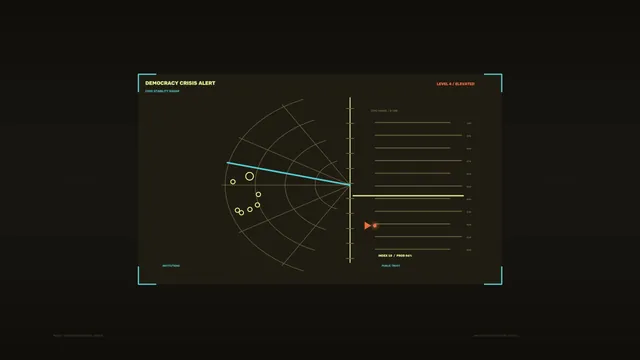Democracy crisis radar with angular data geometry — free 3840x2160 4K wallpaper image