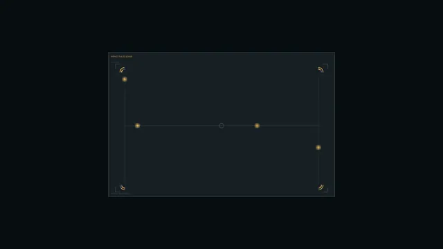 Dark sonar grid with amber signal points — free 3840x2160 4K wallpaper image