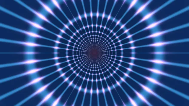 Blue radial tunnel with violet luminous nodes — free 3840x2160 4K wallpaper image