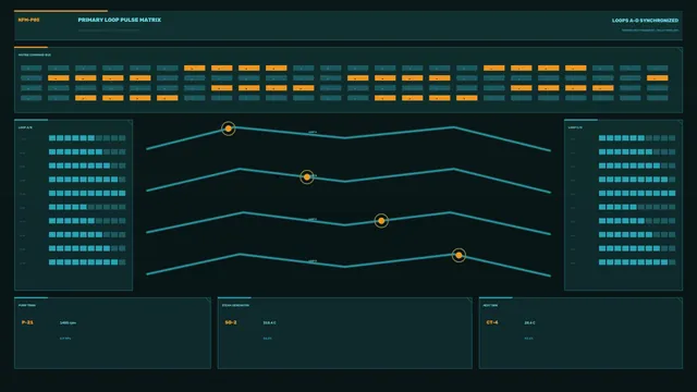 Teal and Orange Industrial Loop Control Matrix — free 3840x2160 4K wallpaper image