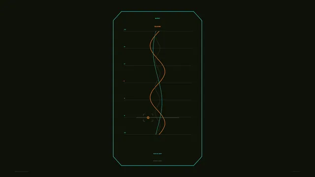 Dark telemetry panel with intersecting signal curves — free 3840x2160 4K wallpaper image