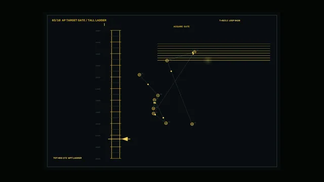 Amber trajectory chart on a dark technical grid — free 3840x2160 4K wallpaper image
