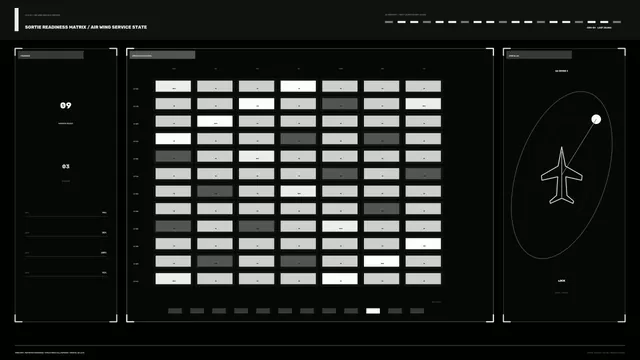 Monochrome Air Wing Service Status Dashboard — free 3840x2160 4K wallpaper image