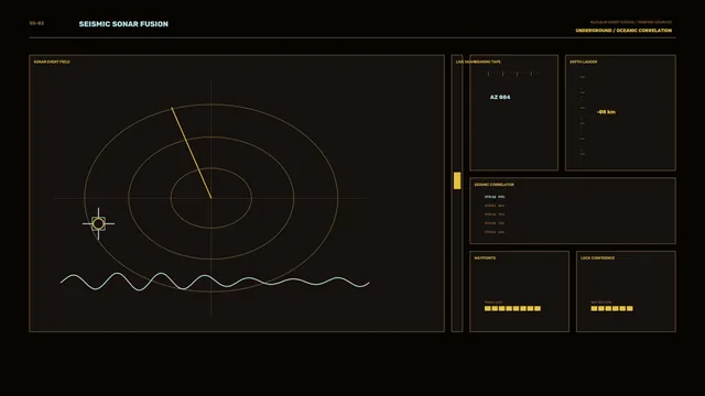 Seismic sonar console with concentric signal rings — free 3840x2160 4K wallpaper image