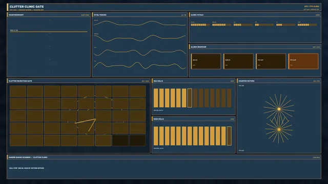Marine radar control panel in amber and navy — free 3840x2160 4K wallpaper image