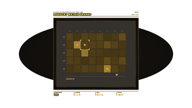 Amber matrix calibration grid on black — free 3840x2160 4K wallpaper image