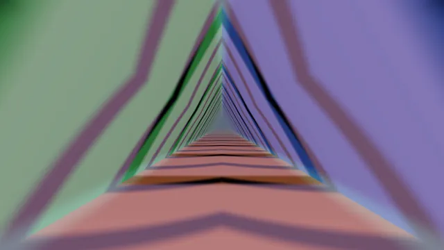 Converging multicolour triangular tunnel geometry — free 3840x2160 4K wallpaper image