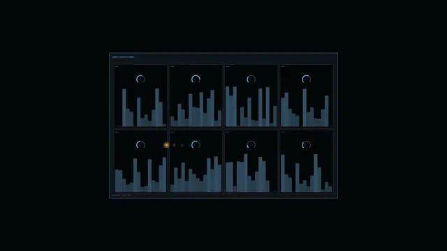Dark blue asset capacity dashboard grid — free 3840x2160 4K wallpaper image