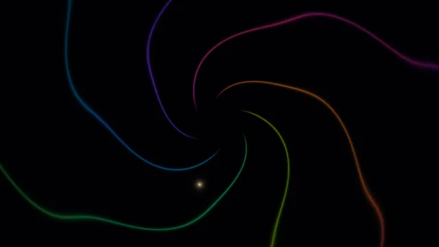 Curved neon trails on a black field — free 3840x2160 4K wallpaper image