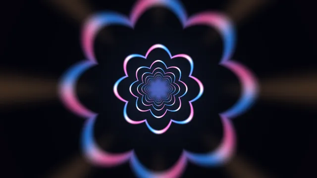 Neon rosette with nested radial geometry — free 3840x2160 4K wallpaper image