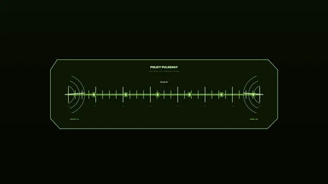 Neon green pulse gauge on a dark technical grid — free 3840x2160 4K wallpaper image