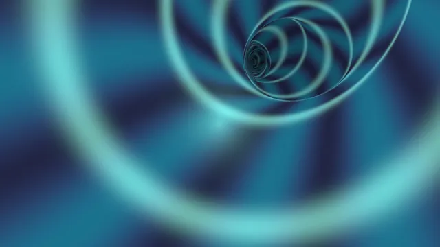 Turquoise spiral rings in a deep blue field — free 3840x2160 4K wallpaper image