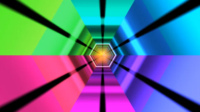 Chromatic tunnel with radial geometric lines — free 3840x2160 4K wallpaper image
