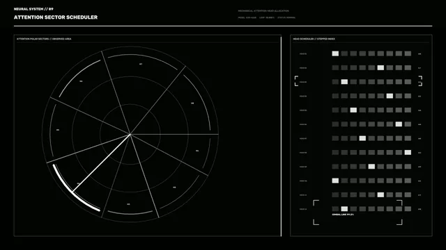 Monochrome neural attention sector scheduler — free 3840x2160 4K wallpaper image