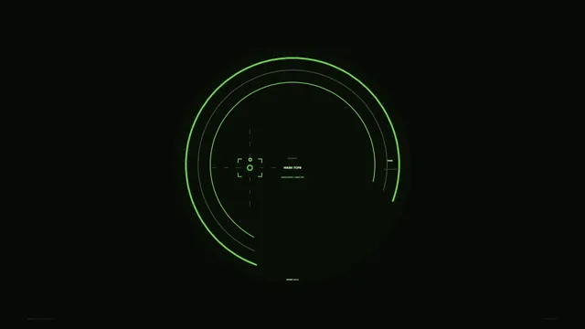 Neon green circular targeting interface — free 3840x2160 4K wallpaper image