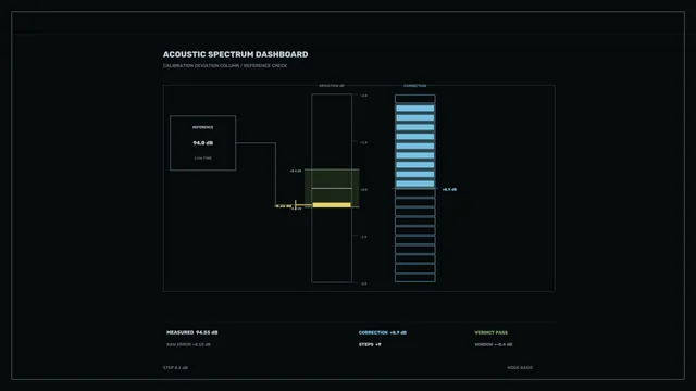 Acoustic spectrum calibration dashboard — free 3840x2160 4K wallpaper image