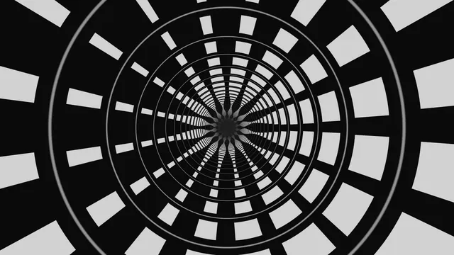 Concentric radial tunnel in black and white — free 3840x2160 4K wallpaper image