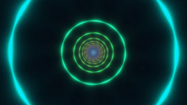 Concentric neon rings around a blue centre — free 3840x2160 4K wallpaper image