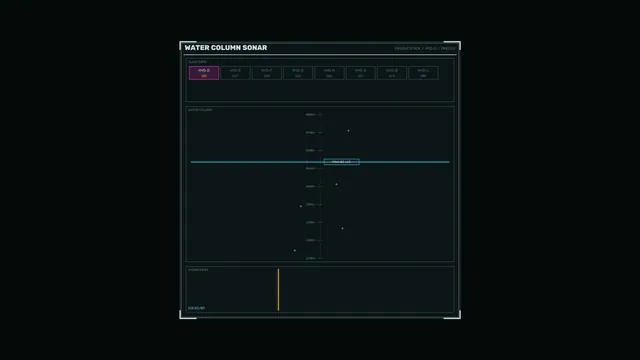 Dark water column sonar analysis interface — free 3840x2160 4K wallpaper image
