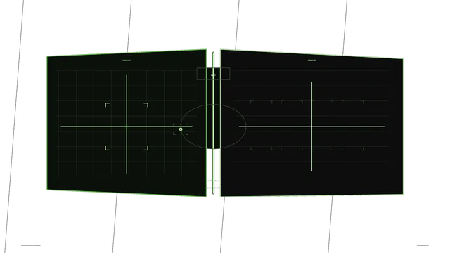 Neon green dual-array targeting schematic — free 3840x2160 4K wallpaper image