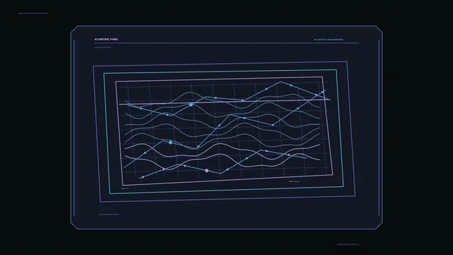 Neon analytical wavegraph control panel — free 3840x2160 4K wallpaper image