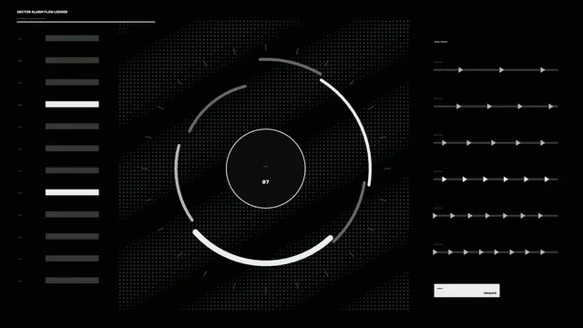 Monochrome radial operations dashboard — free 3840x2160 4K wallpaper image