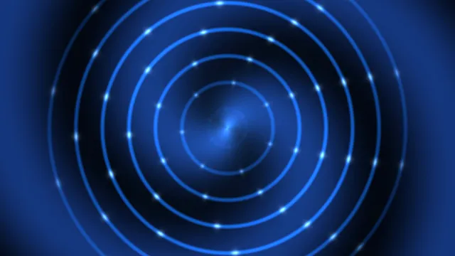 Concentric blue rings with luminous orbital points — free 3840x2160 4K wallpaper image
