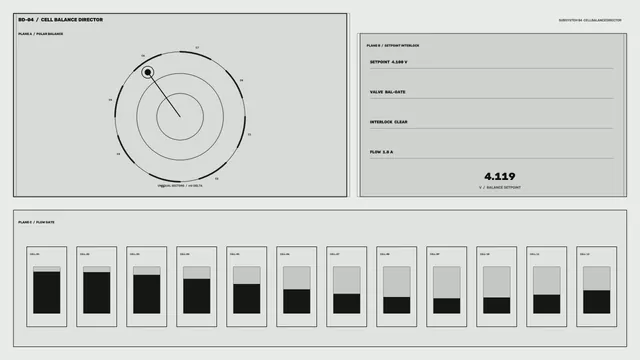 Monochrome Cell Balance Control Diagram — free 3840x2160 4K wallpaper image