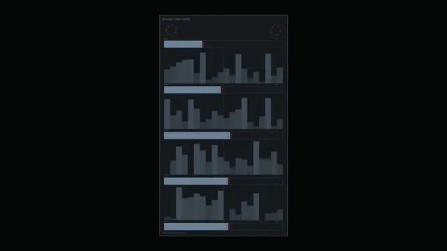 Dark diagnostic dashboard with stacked bar graphs — free 3840x2160 4K wallpaper image
