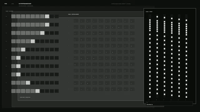 Monochrome grid interface with signal columns — free 3840x2160 4K wallpaper image