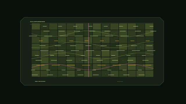 Dark green computational grid with signal traces — free 3840x2160 4K wallpaper image