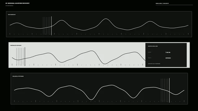 Monochrome waveform analysis dashboard — free 3840x2160 4K wallpaper image