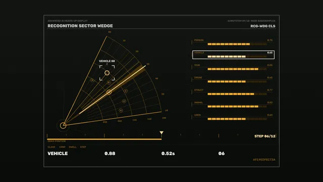 Amber recognition sector wedge interface — free 3840x2160 4K wallpaper image