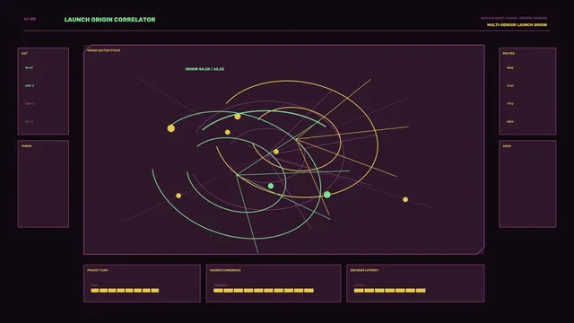 Neon orbital correlation diagram on dark plum — free 3840x2160 4K wallpaper image