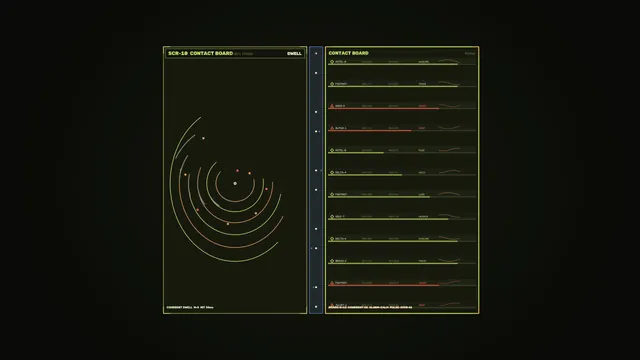 Orbital contact board with concentric tracking arcs — free 3840x2160 4K wallpaper image